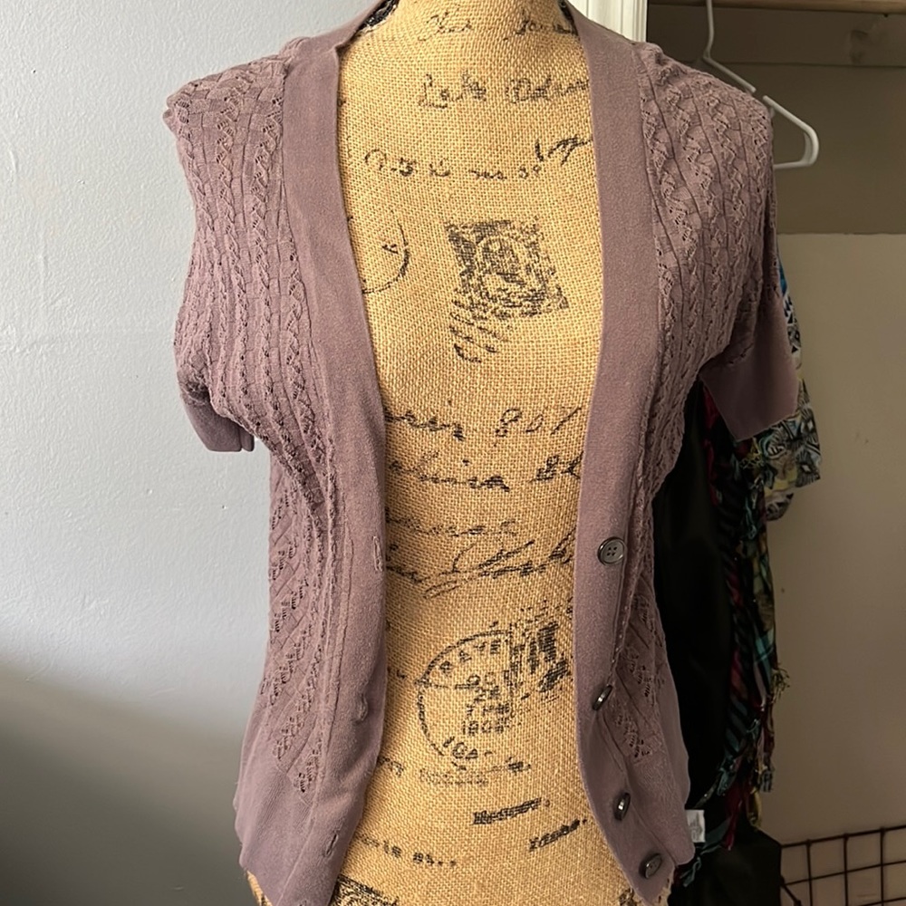 Ann Taylor LOFT Button Up Dark Lilac Purple Blouse - Size S